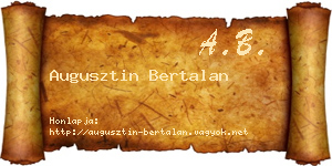 Augusztin Bertalan névjegykártya