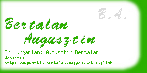 bertalan augusztin business card